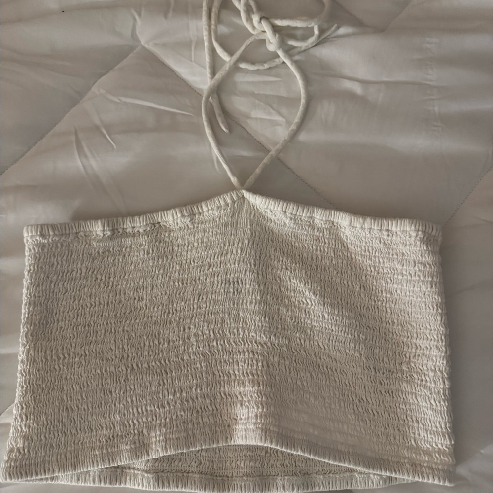 Universal Thread Cream Halter Tank Top